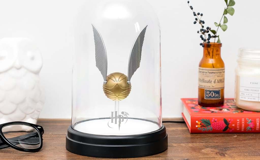 Golden Snitch Globe Light turns on with a single touch