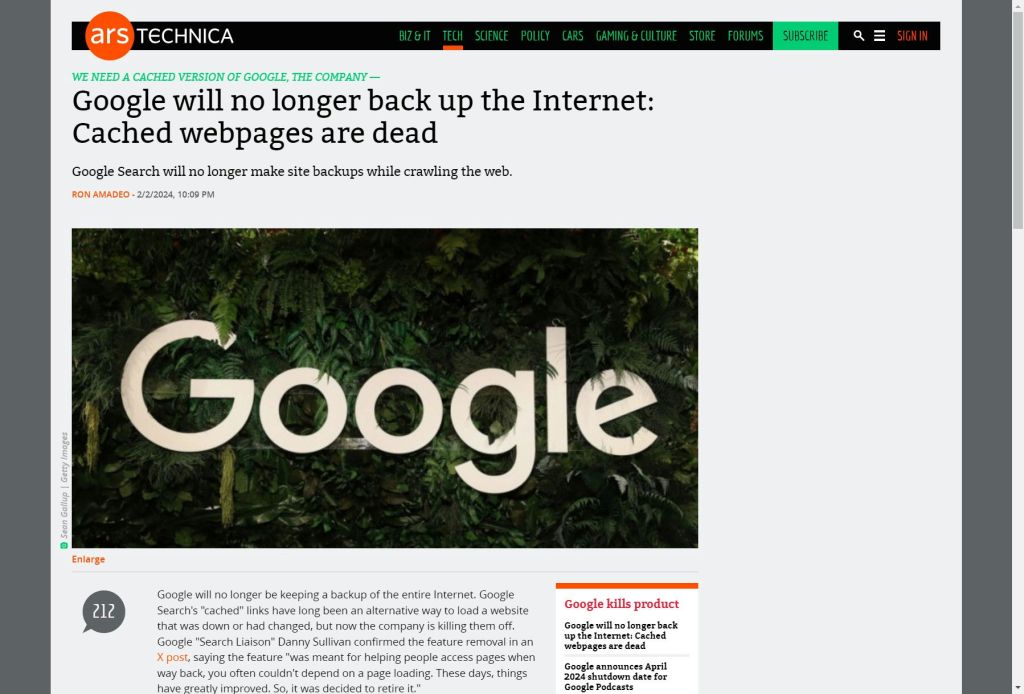 Google met fin à la sauvegarde de l’Internet : Les pages web en cache sont mortes